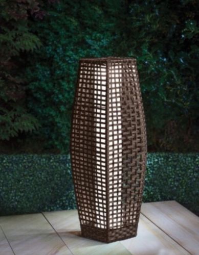 69cm Tall Rattan Effect Solar Lantern 