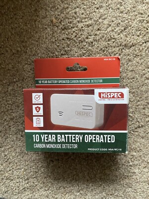 HiSpec Kohlenmonoxidmelder CO mit 10 Jahre langer Batterie HSA/BC/10 Neu in OVP