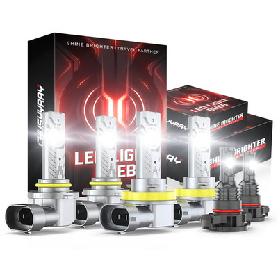 For GMC Yukon 2015 2016 Combo 6x Bulbs LED Headlights + Fog Lights 6500K Kit C9L