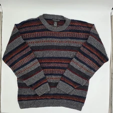 Geoffrey Beene Mens L G Fair Isle Knit Sweater Pullover Crew Neck