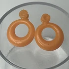 Vintage BARBIE Doll Orange STUD Hoop Earrings Replacement MOD 70s Style Rare