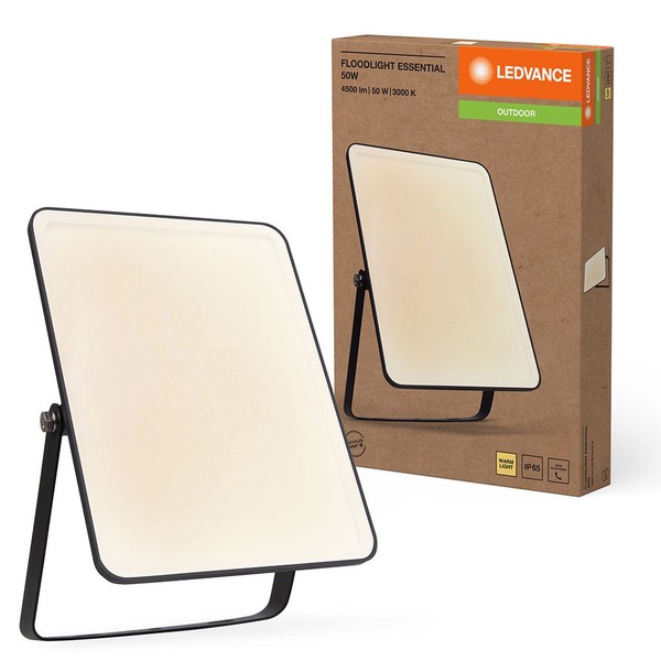 Ledvance Led Fluter Floodlight Essential Schwarz IP65 50W 4250Lm 3000K Warmweiß-image