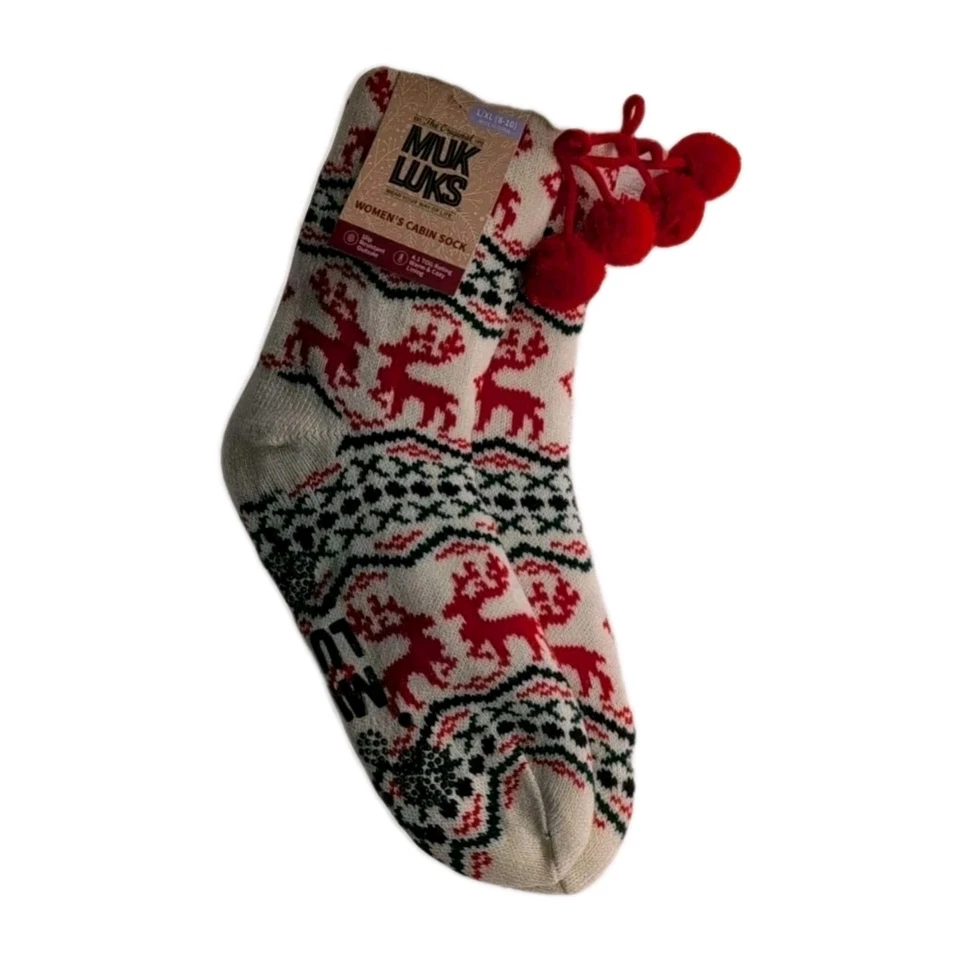 Calcetines de cabina MUK LUKS cálidos acogedores forrados pinzas antideslizantes para mujer L/XL (8-10) vacaciones Foto 3 de 4