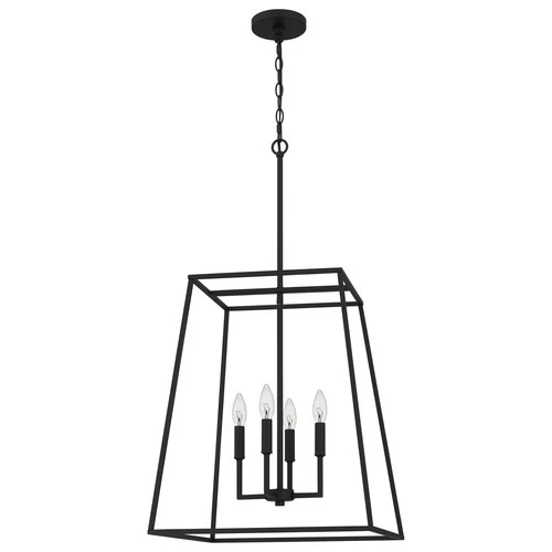 Prescott 4-Light Pendant in Matte Black - Picture 2 of 7