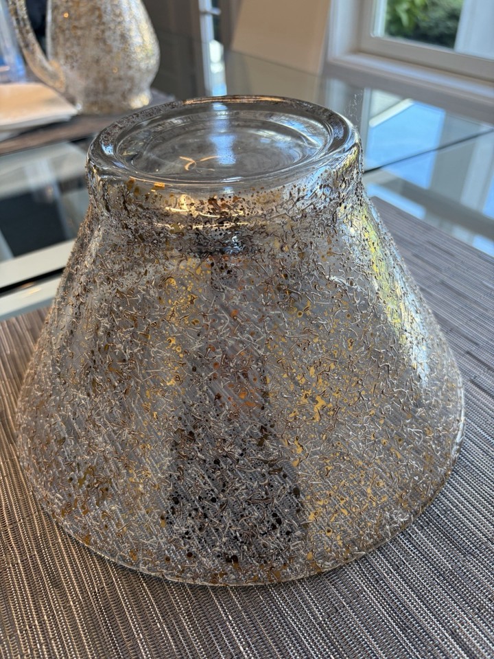 Vintage MCM Hand Blown Gold Fleck Aventurine Glass Pitcher &Centerpiece ...