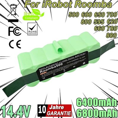 14.4V Li-Ion Akku für iRobot Roomba 500 600 700 800 900 Series  APS Akku 6800mAh