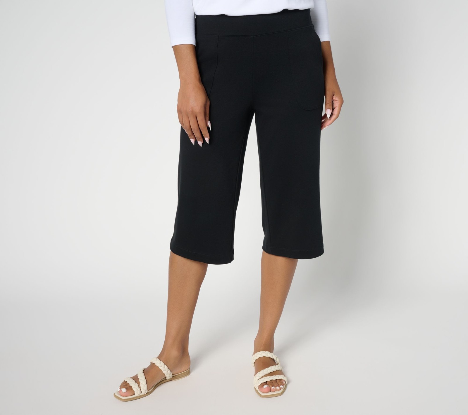 Isaac Mizrahi Live! Women's Pants Sz M Regular Essentials Pima Black A694173