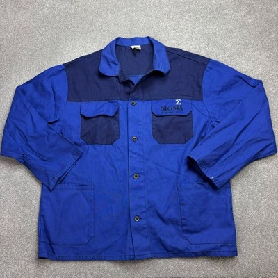 Französische Jacke Erwachsene Extra Large Blau Vintage Chore Utility...
