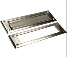 QCAA Solid Brass Mail Slot, 13" x 3.625", Antique Brass New With Back Plate