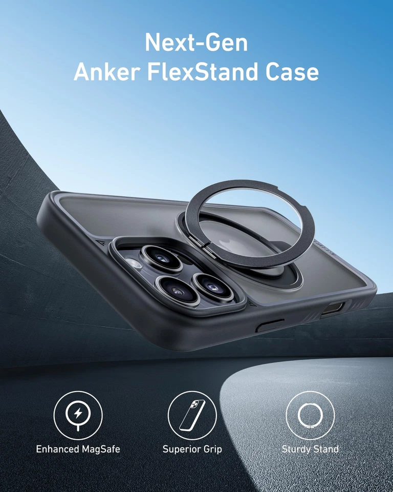Anker Ultra Magnetic for iPhone 16 Pro Case with Sturdy 360° Ring Stand Mili... - Image 2 of 4