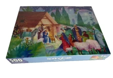 Vtg Springbok The Nativity 500 Pc Puzzle Jesus Homeschool Wisemen Manger NEW