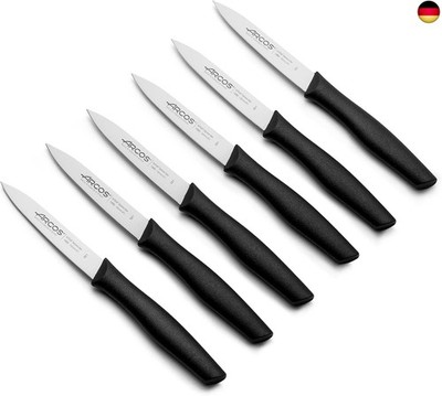 Schälmesser Set 6-teilig 10 cm. 6 Schälmesser aus Edelstahl mit ergonomischem Po