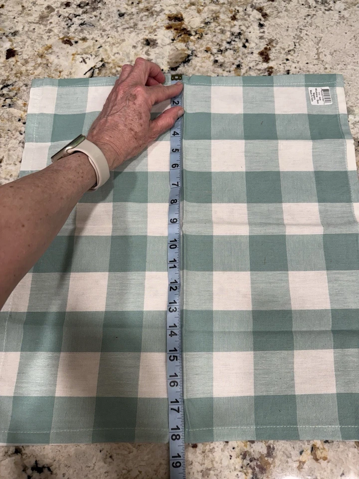 Park Designs Set Of 6 Napkins Wicklow-Sea Seafoam Green Ivory New - Image 3 of 4