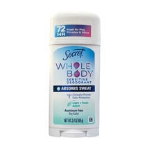 Secret Whole Body Sensitive Deodorant Dry Solid 72 HR Freshness Aluminum Free