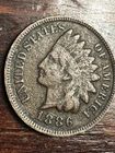 1886 Type II / Type 2 Indian Head Cent 1c Penny (Most of Liberty)