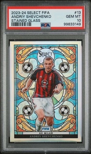 Andriy Shevchenko #13 2023 Panini Select FIFA Stained Glass card