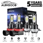 4x H7 H11 LED Headlight Super Bright Bulbs Combo Kit 6000K White High Low Beam