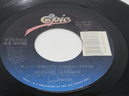 Michael Jackson P.Y.T. (Pretty Young Thing) 1982 Epic Vinyl 45 RPM Record