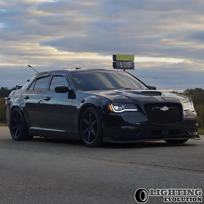 Pair VLAND Head Lights For 2011-2015 Chrysler 300 Black LED W/Start-up Animation
