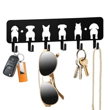 Key Hooks Decorative Dog Leash Holder for Wall 6 Hooks 9.84×3.14 inch for Wal...