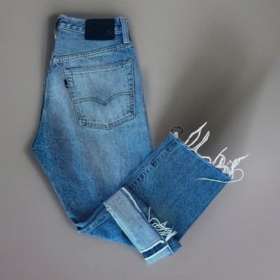 Levis Made and Crafted Jeans 27 Blue For Women Selvedge Raw Hem Cropped Summer
