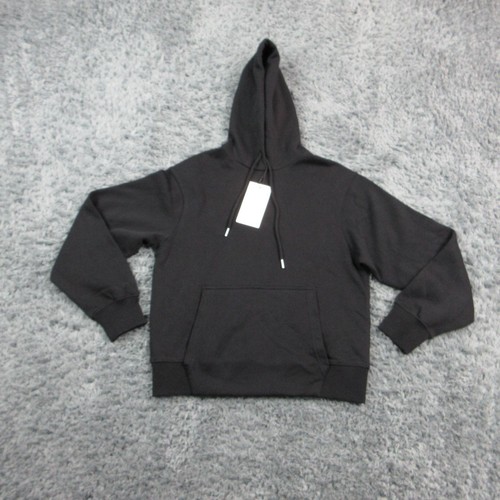 ZARA Hoodie Sweatshirt Mens S Black Pullover Hooded Fleece Drawstring NWT