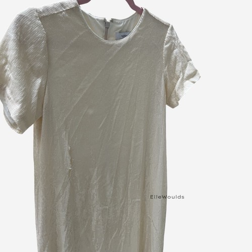 Maxi Vestido Rosetta Getty $530 Lentejuelas Manga Corta Talla Pequeña EE. UU. - Imagen 6 de 11