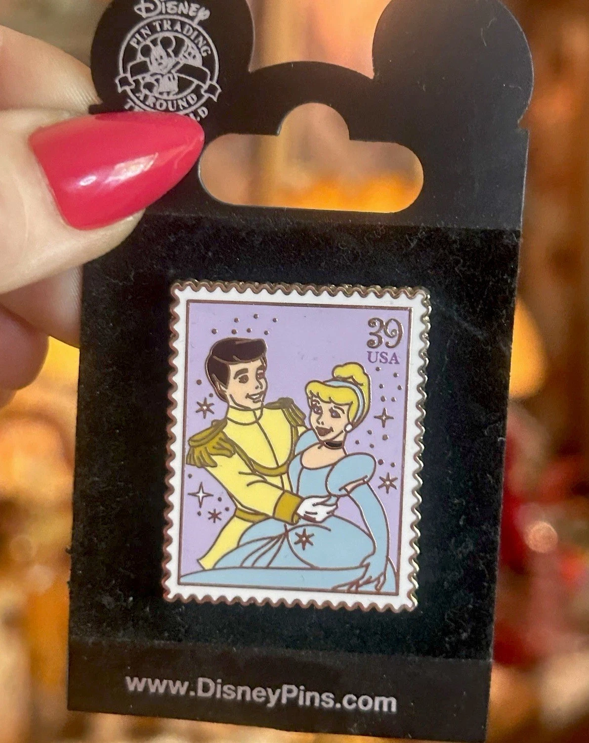 Disney Cinderella Prince Charming Stamp Pin #39 USA Single Pin