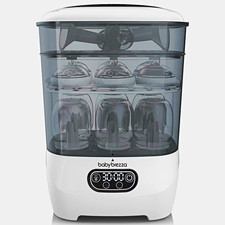 Baby Brezza Electric Bottle Sterilizer Dryer, Tray, White/Gray