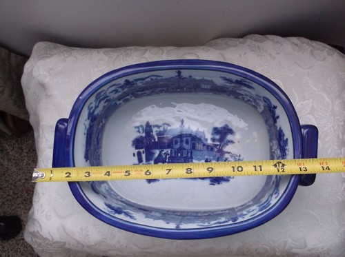 Victoria Ware Ironstone Chinoiserie Blue & White Porcelain Foot Bath Planter - Picture 5 of 9