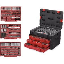 WORKPRO 450PC Mechanics Tool Set Automotive Tool Kit 3Drawer Heavy Duty Case Box