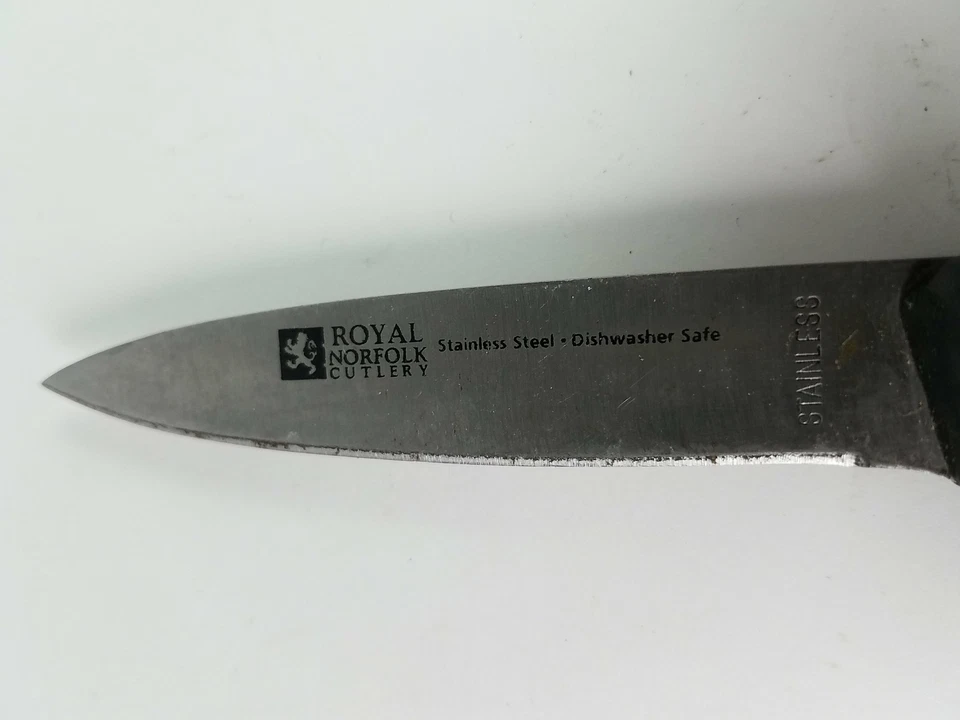 Cuchillo de pelar Royal Norfolk de acero inoxidable apto para lavavajillas mango negro Foto 2 de 3