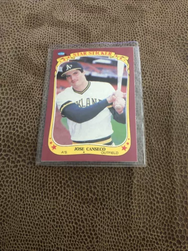 1986 Fleer Baseball Jose Canseco Rookie Star Sticker #19 Oakland A’s NM/M Rare