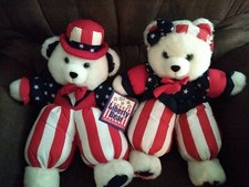 Liberty Bears Americana Patriotic Plush Dan Dee Boy  Girl 1995
