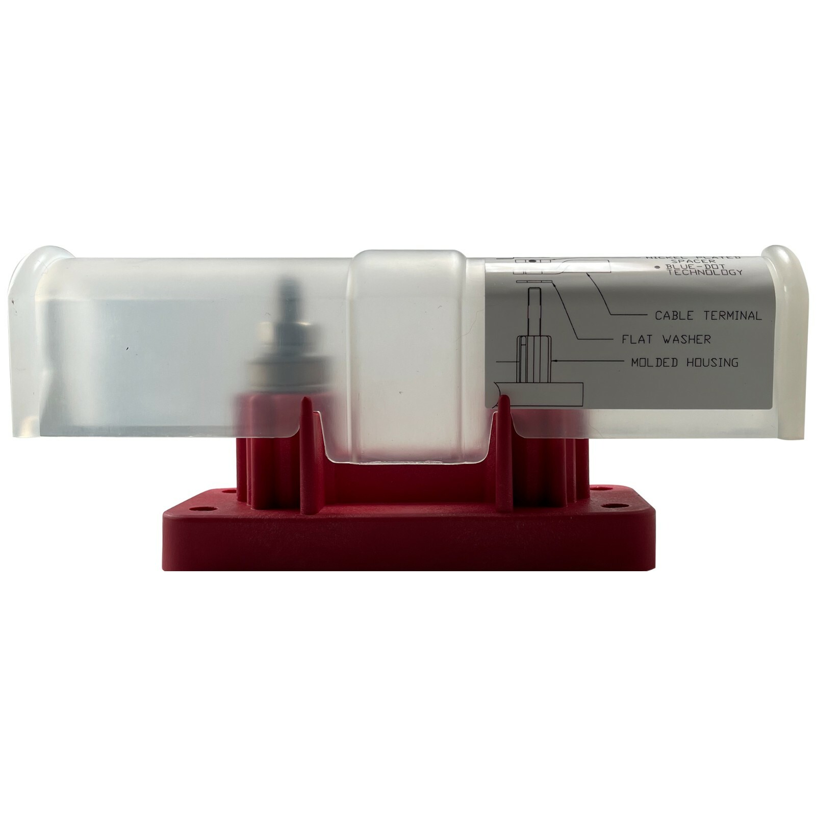 High Amp Red 5/16" ANL Fuse Holder Block & Insulator 750 Amps @ 12V DC - USA