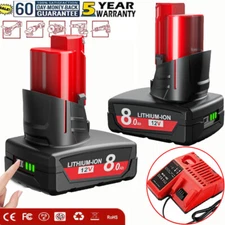 For Milwaukee For M12 Extended Capacity Battery with LED Indicator /Charger