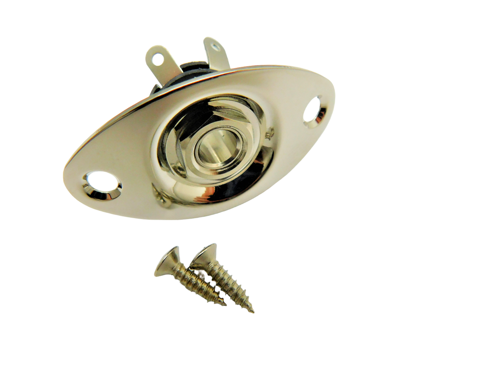 Buchsenblech Jack Plate Oval mit Schrauben für Gitarre