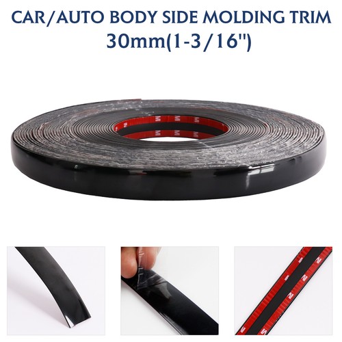 ALL Black Body Side Molding Trim Strip Car Doors Cabin Roof Trunk Ornament Lot - Picture 17 of 18