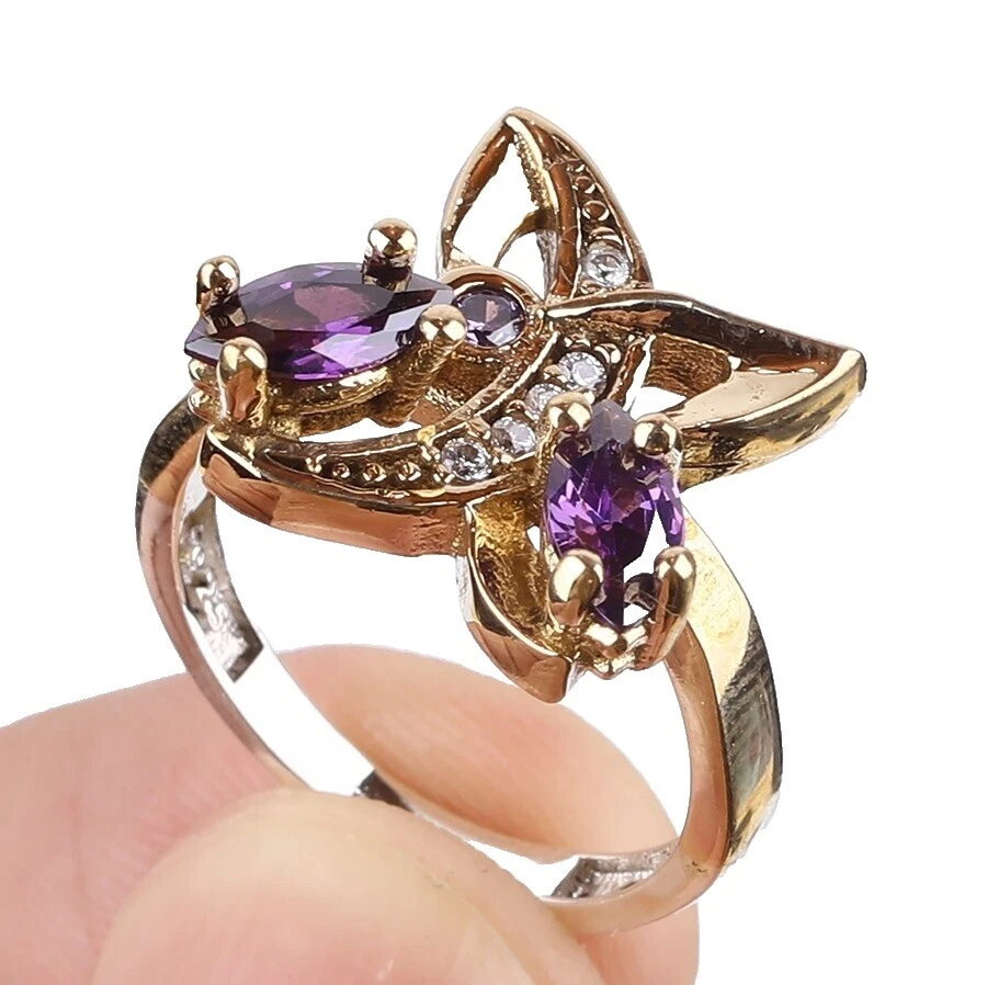 Anillo de Amatista 7.5 Anillos de Moda