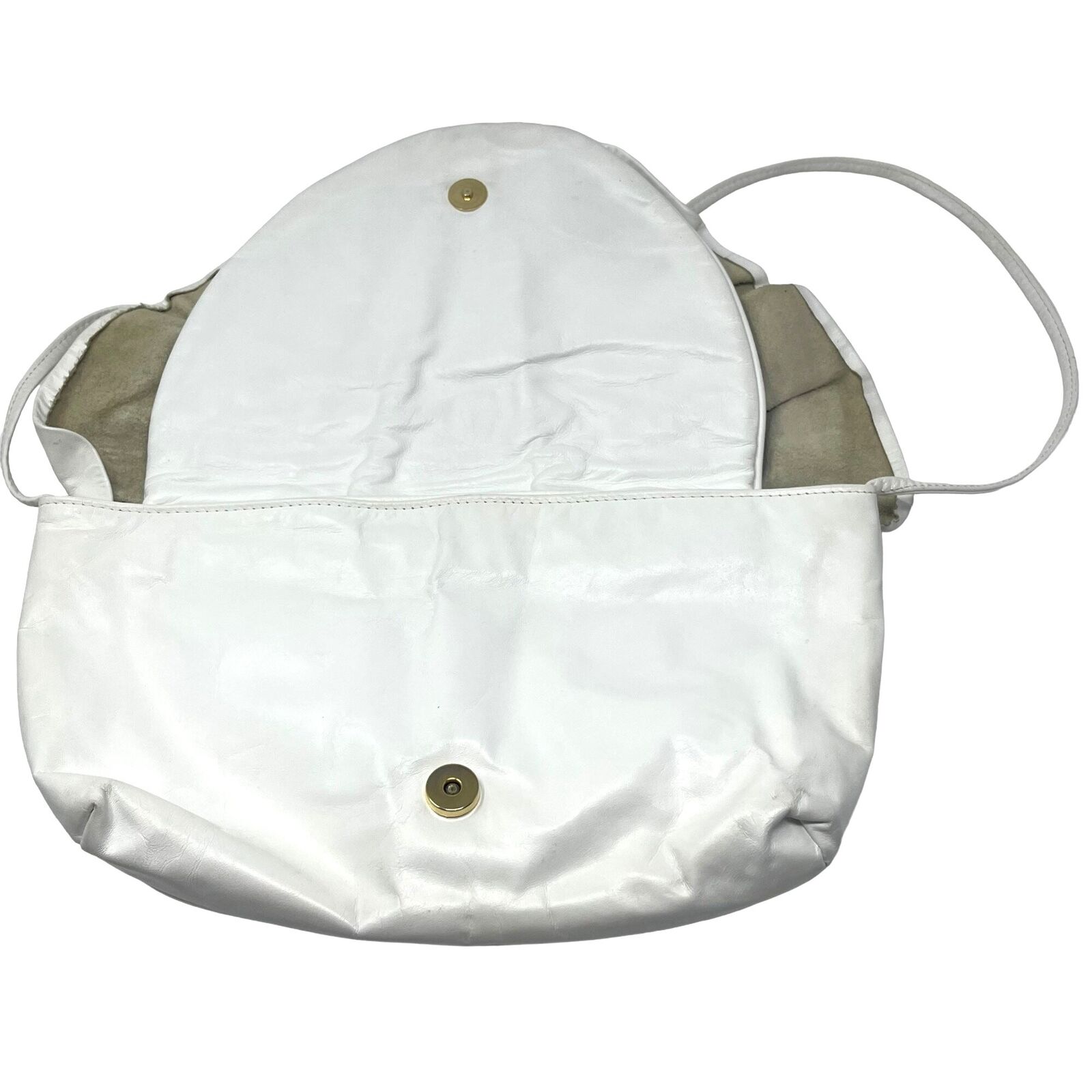 Vintage white leather purse Multicolor studs Cros… - image 5