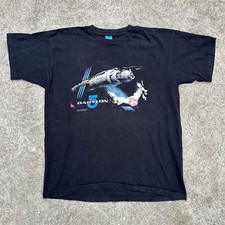 Vintage Babylon 5 1994 Movie Promo Shirt Fruit Of The Loom Size XL Black