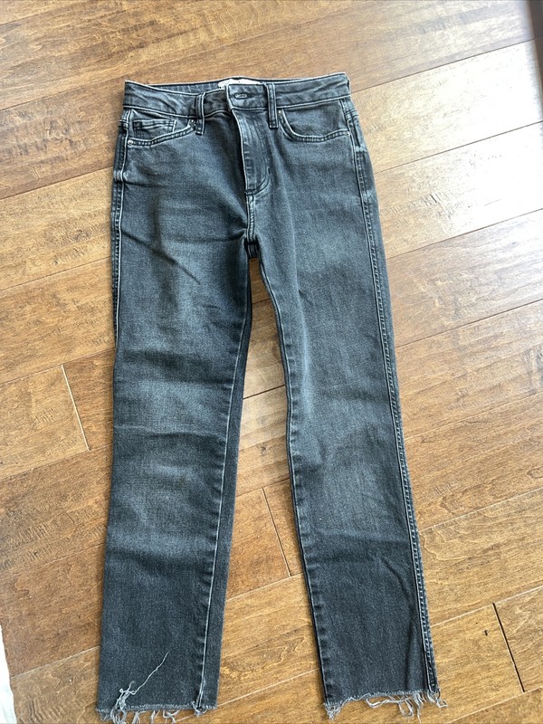Free People Women's Sz 25 Jeans Skinny Distressed Raw Hem 61855-16515125 EUC