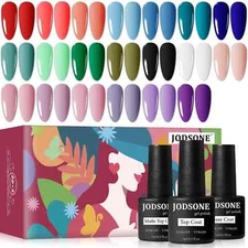 JODSONE 23 PCS Gel Nail Polish Set – Multicolor, Includes Base, Glossy & Matte T