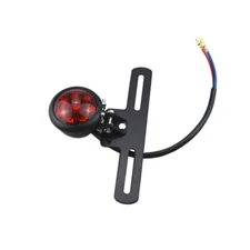 12V LED Motorcycle Taillight Retro License Plate Brake Stop Light Scooter Bobber
