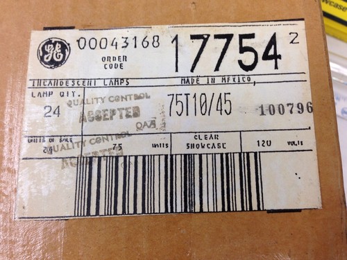 75T10/45 Showcase Lightbulb GE# 17754 T10 120V 75W Medium E26 Base 2-pcs - Picture 4 of 5
