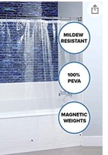 CLEAR MILDEW RESISTANT LIGHTWEIGHT PEVA SHOWER CURTAIN MAGNETIC LINER 70 x 72"