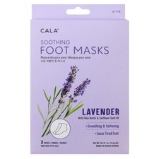 3 Pairs CALA Lavender Moisturizing Soft Soothing Foot Mask Socks 67178