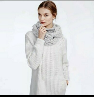 Patmos Club Monaco Cashmere Gray Infinity Scarf gorgeous