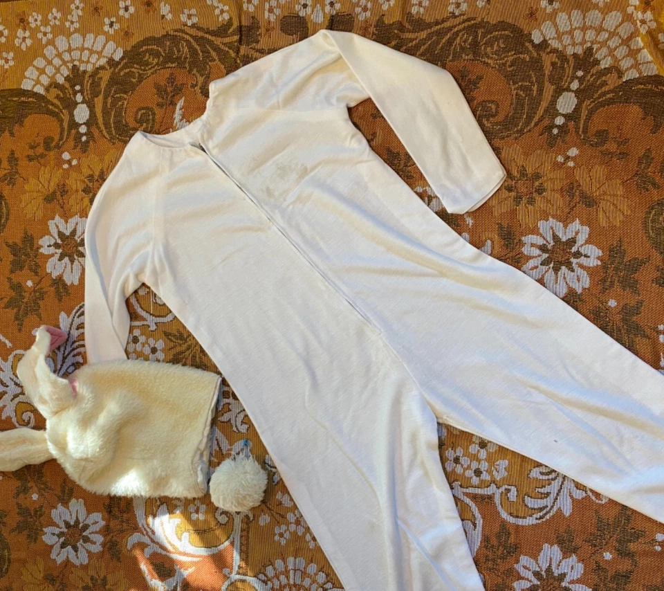 Vintage 1950s ☆ Rabbit ☆ Hand Made Easter Costume - Kids Approx Size 9 -10 Foto 2 de 4