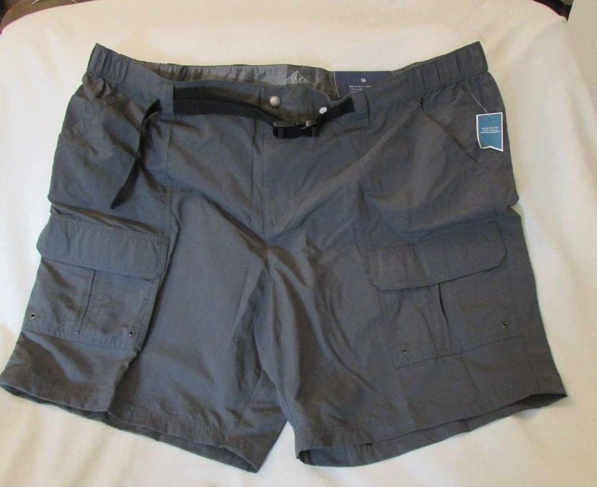Men's "Croft&Barrow" B&T Size 48, Forgd Iron, Elastic Sides Belted Cargo Shorts